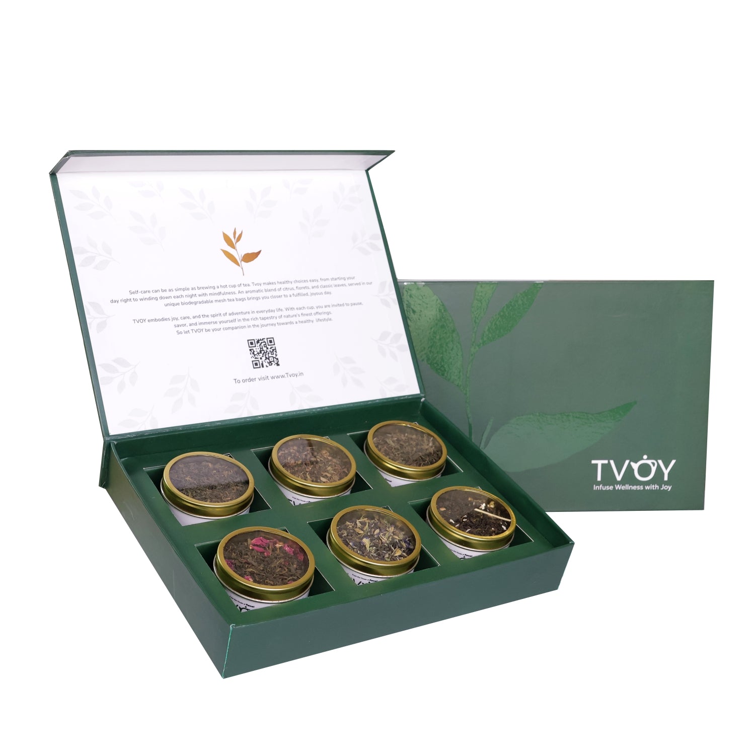 Transparent Caddy Tea set for Gifting  | Platinum 6 Flavors