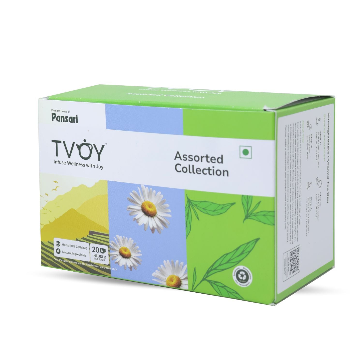 Tvoy Assorted Collection Tea | 20 Biodegradable Tea Bags