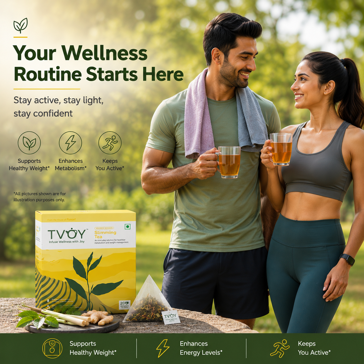 TVOY Slimming Herbal Tea natural ingredients used in the blend