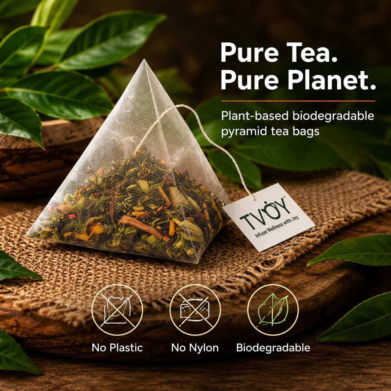 TVOY Kashmiri Kahwa Green Tea natural ingredients used in the blend