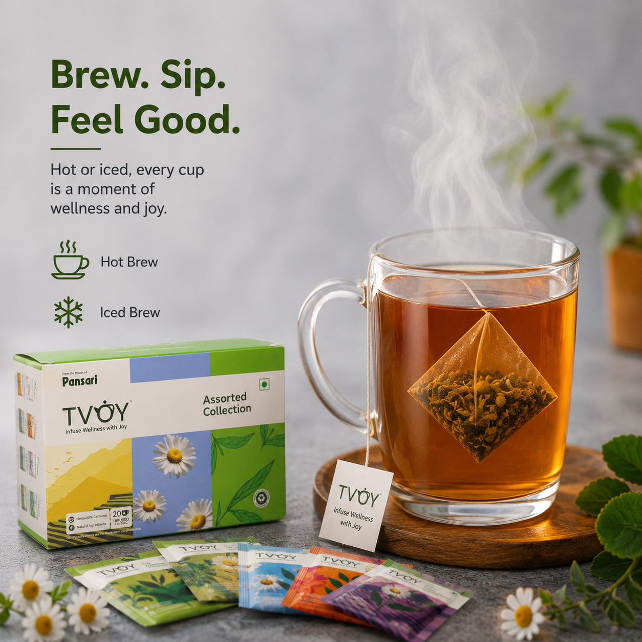 Health benefits of TVOY Wellness Tea Gift Box including 10 flavors assorted tea sampler for gifting