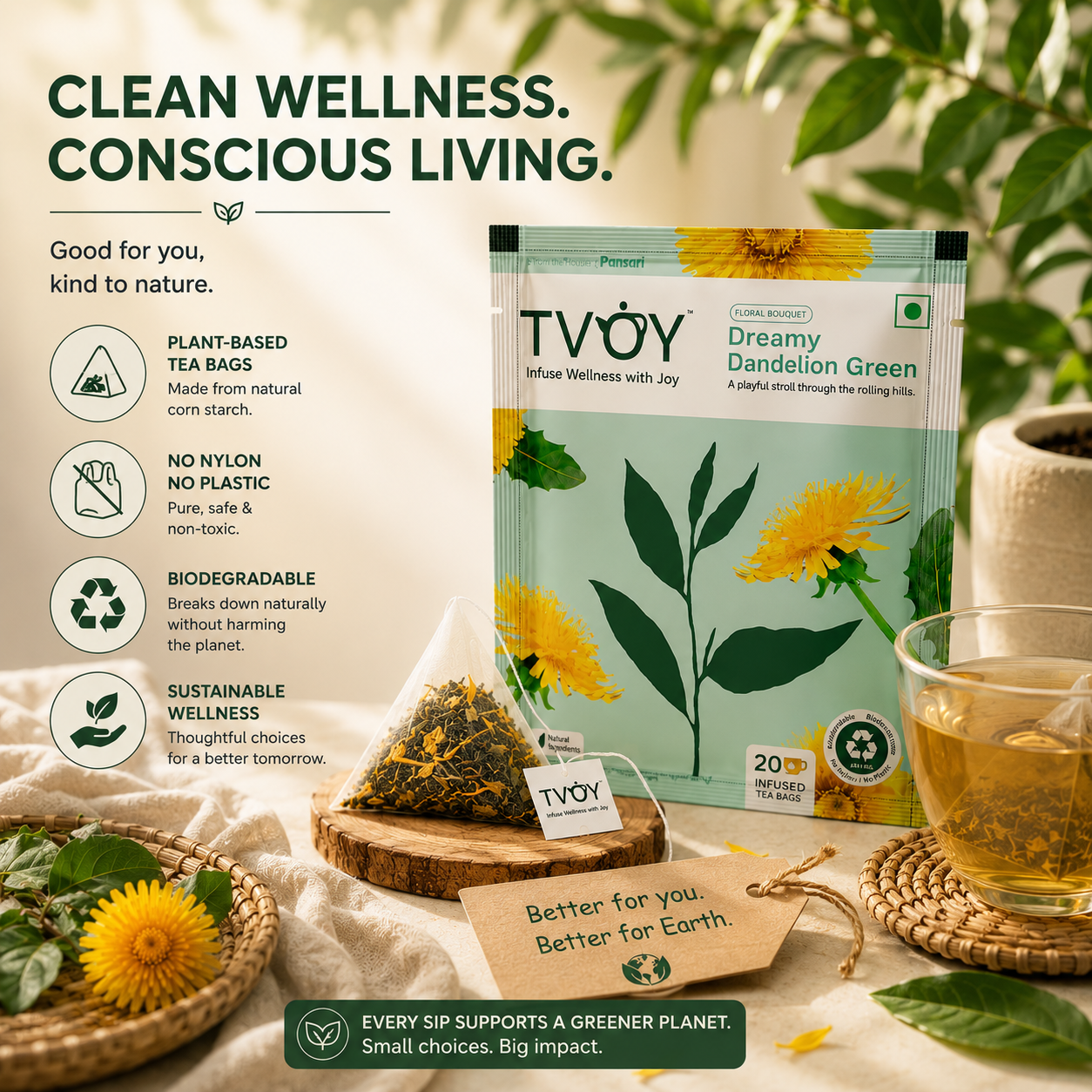 Health benefits of TVOY Liver Detox Tea including liver cleanse with dandelion and milk thistle