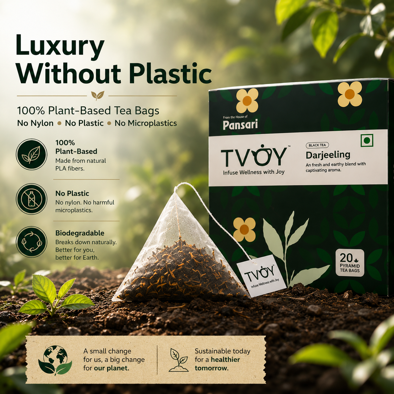 Health benefits of TVOY Darjeeling Black Tea including champagne of teas with muscatel notes