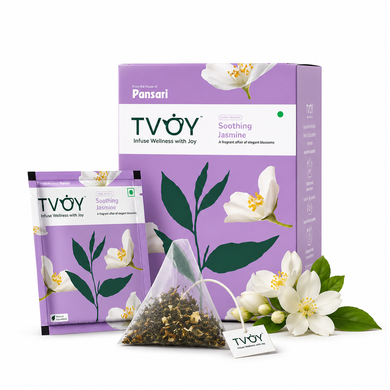 TVOY Jasmine Green Tea whole leaf tea quality — no dust, no artificial flavours