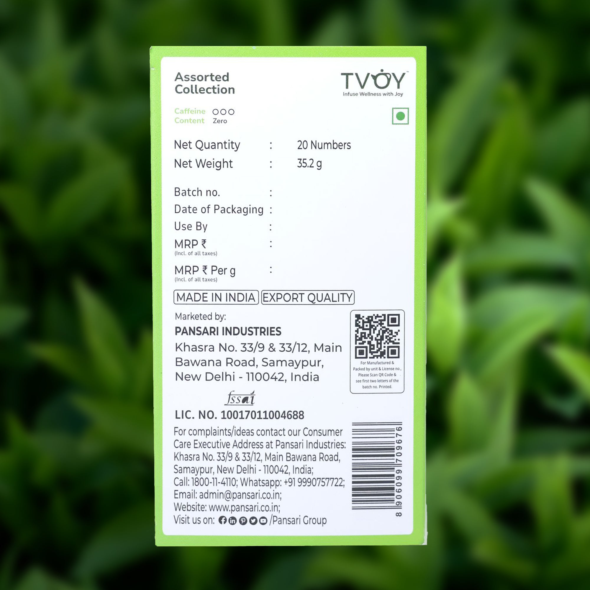 TVOY Wellness Tea Gift Box | 10 Flavors Assorted Tea Sampler | Immunity, Detox, Kahwa, Chamomile & More | 20 Biodegradable Pyramid Tea Bags | No Plastic