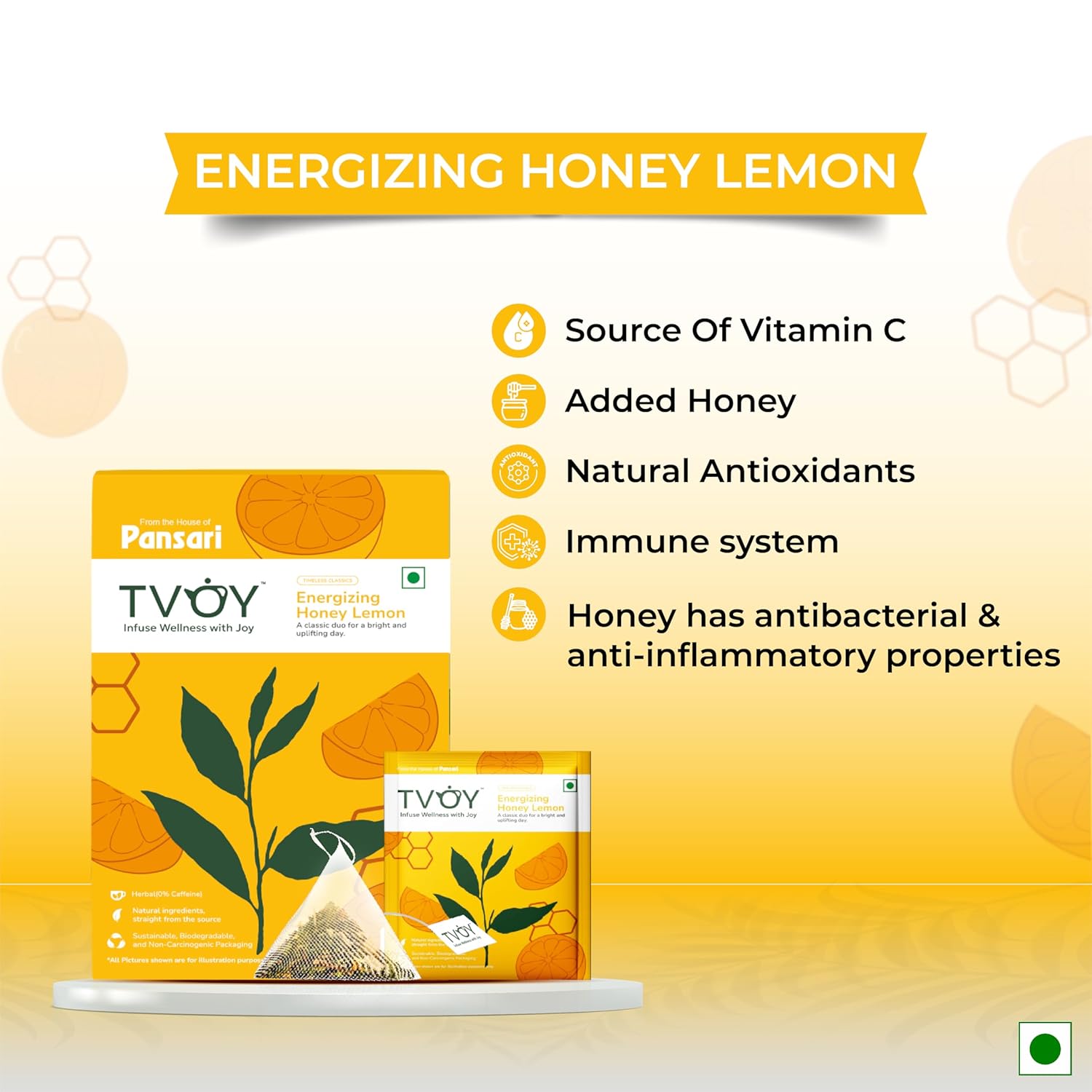 Benefits of Tvoy Honey Lemon Green Tea – boosts energy, supports digestion, and refreshes naturally.