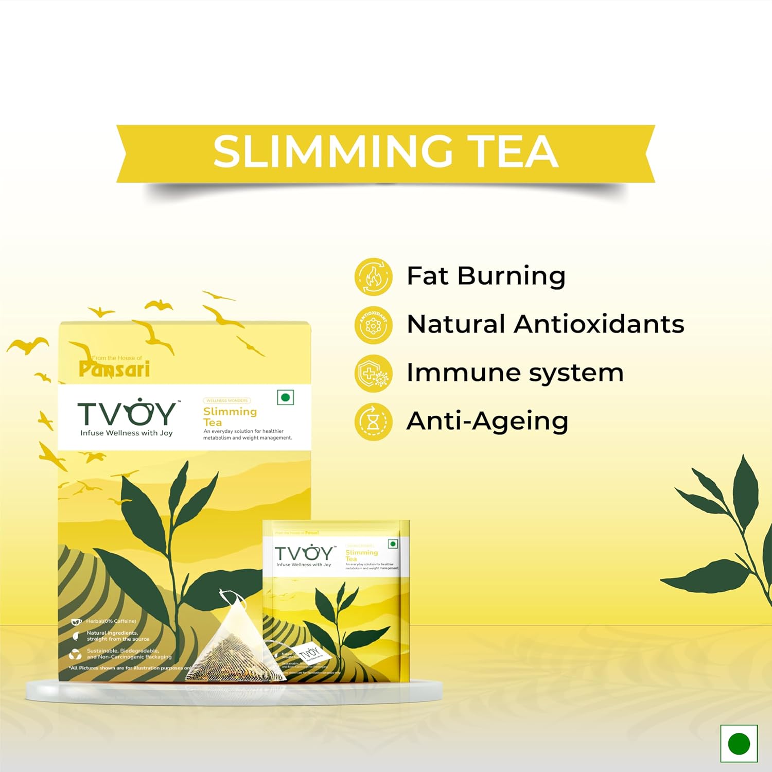 Benefits of Tvoy Slimming Green Tea – supports weight loss, boosts metabolism, and detoxifies.
