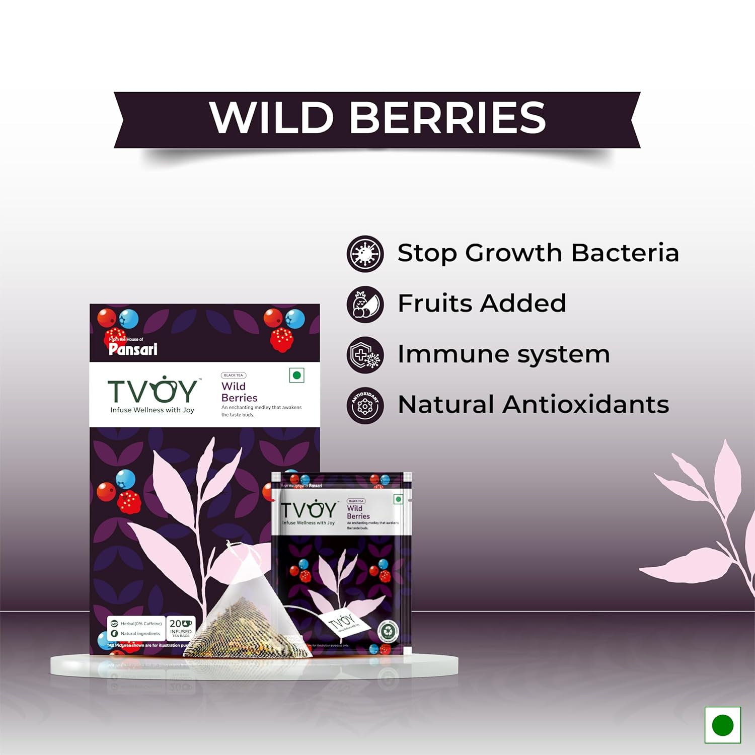 Benefits of Tvoy Wild Berries Black Tea – rich in antioxidants, energizing and flavorful.