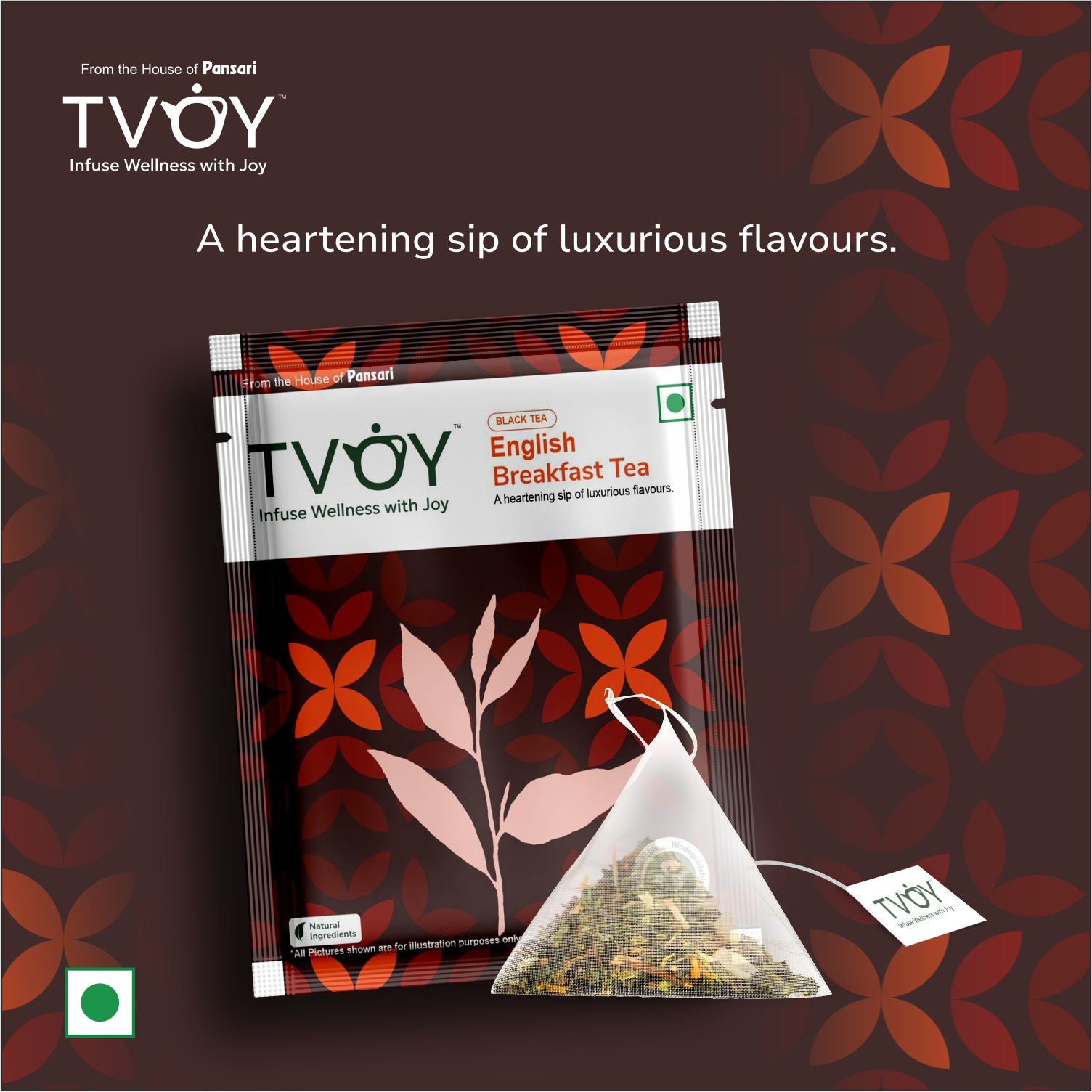 Tvoy English Breakfast Black Tea – classic strong black tea blend for a refreshing start.