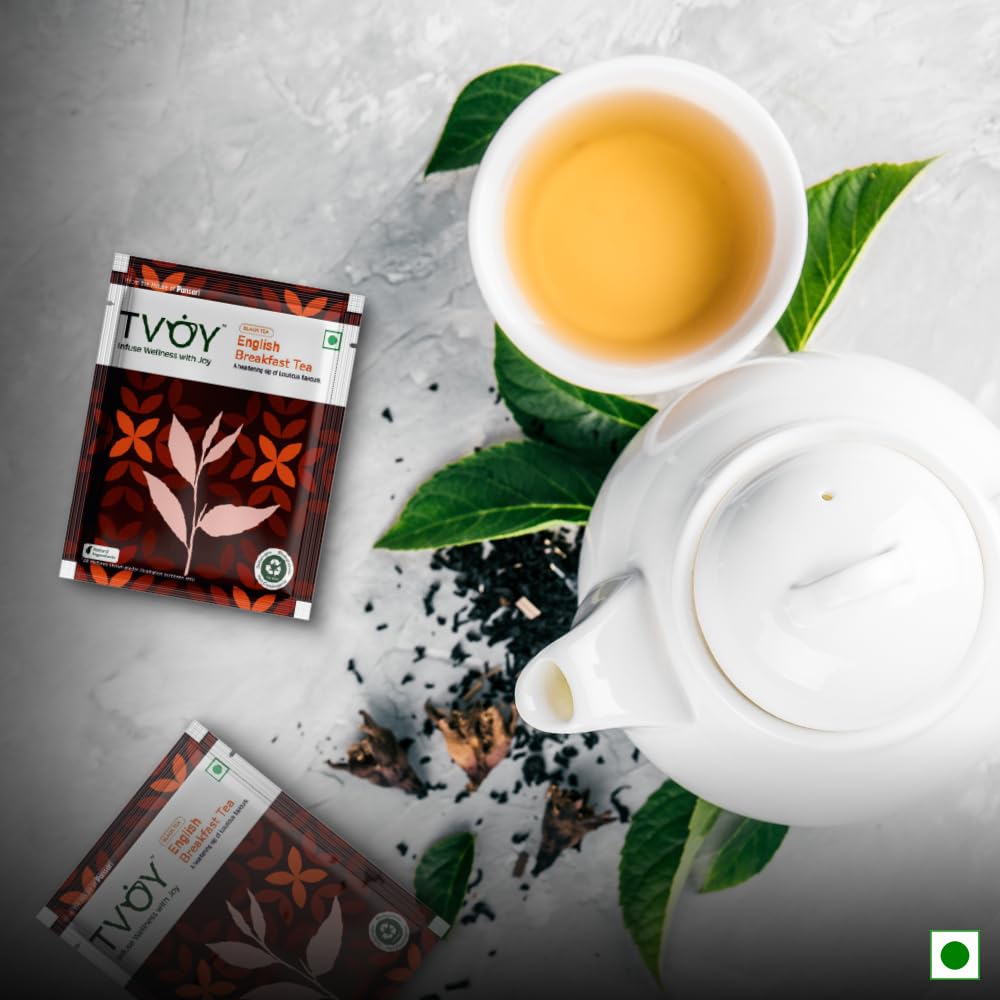 Tvoy English Breakfast Black Tea with a cup – freshly brewed traditional breakfast tea