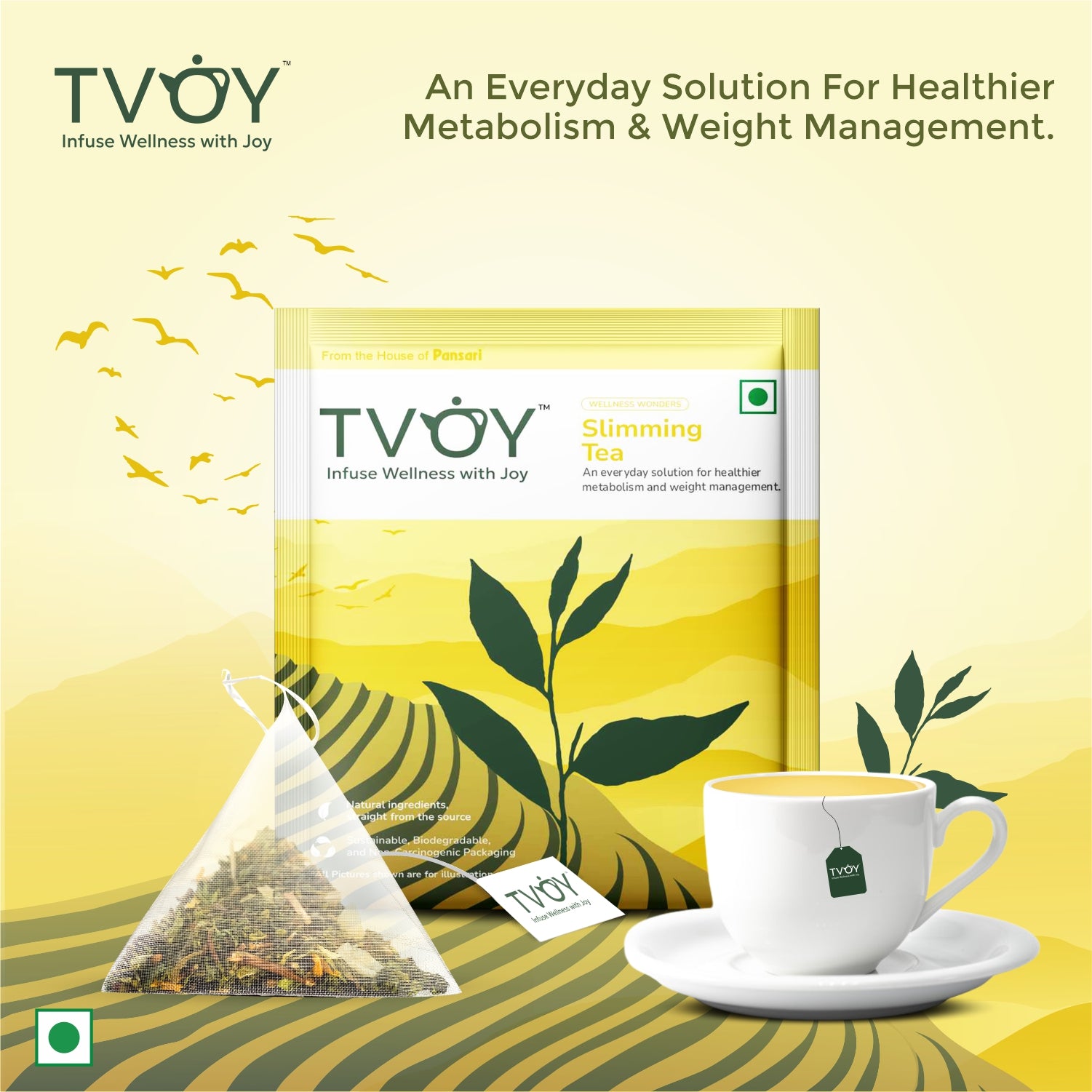 Tvoy Slimming Green Tea – natural green tea blend designed to support weight management.