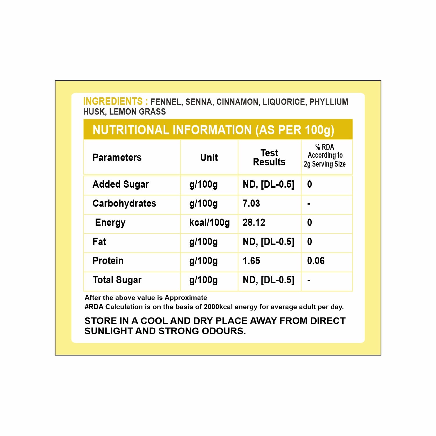 Tvoy Slimming Green Tea box ingredients – detailed list of slimming herbs and green tea leaves.