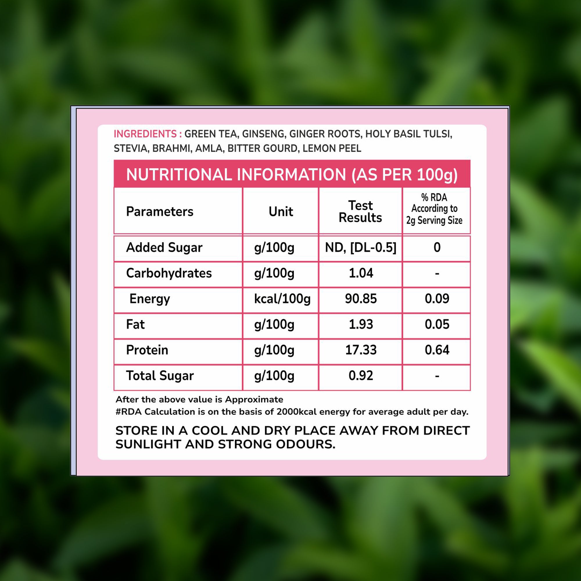 TVOY Blood Sugar Support Tea with Karela, Ginseng & Brahmi | 9 Ayurvedic Herbs | Naturally Sweetened with Stevia | 20 Biodegradable Pyramid Tea Bags | No Plastic