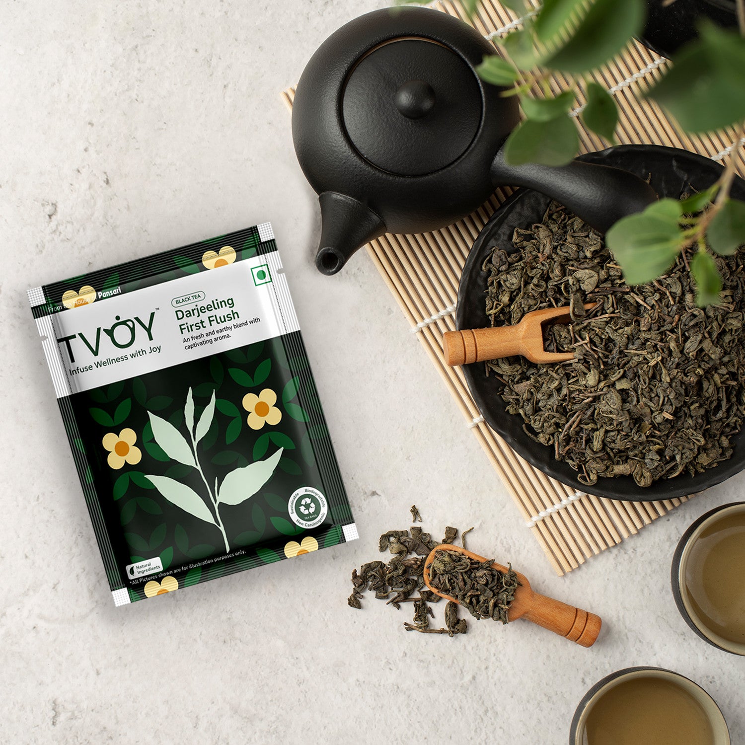 Tvoy Darjeeling Black Tea | 20 Biodegradable Tea Bags