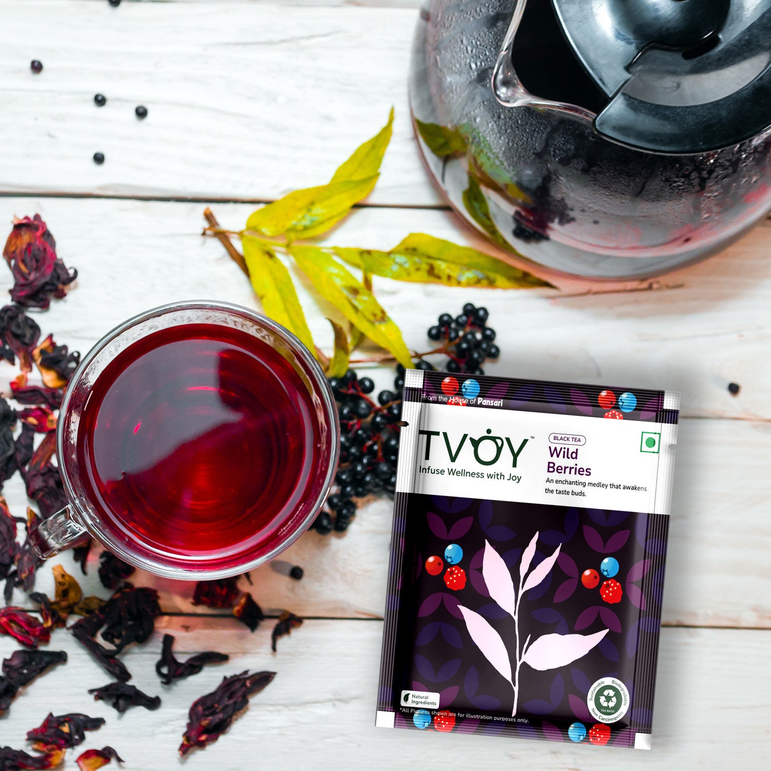 Tvoy Wild Berries Tea | 20 Biodegradable Tea Bags