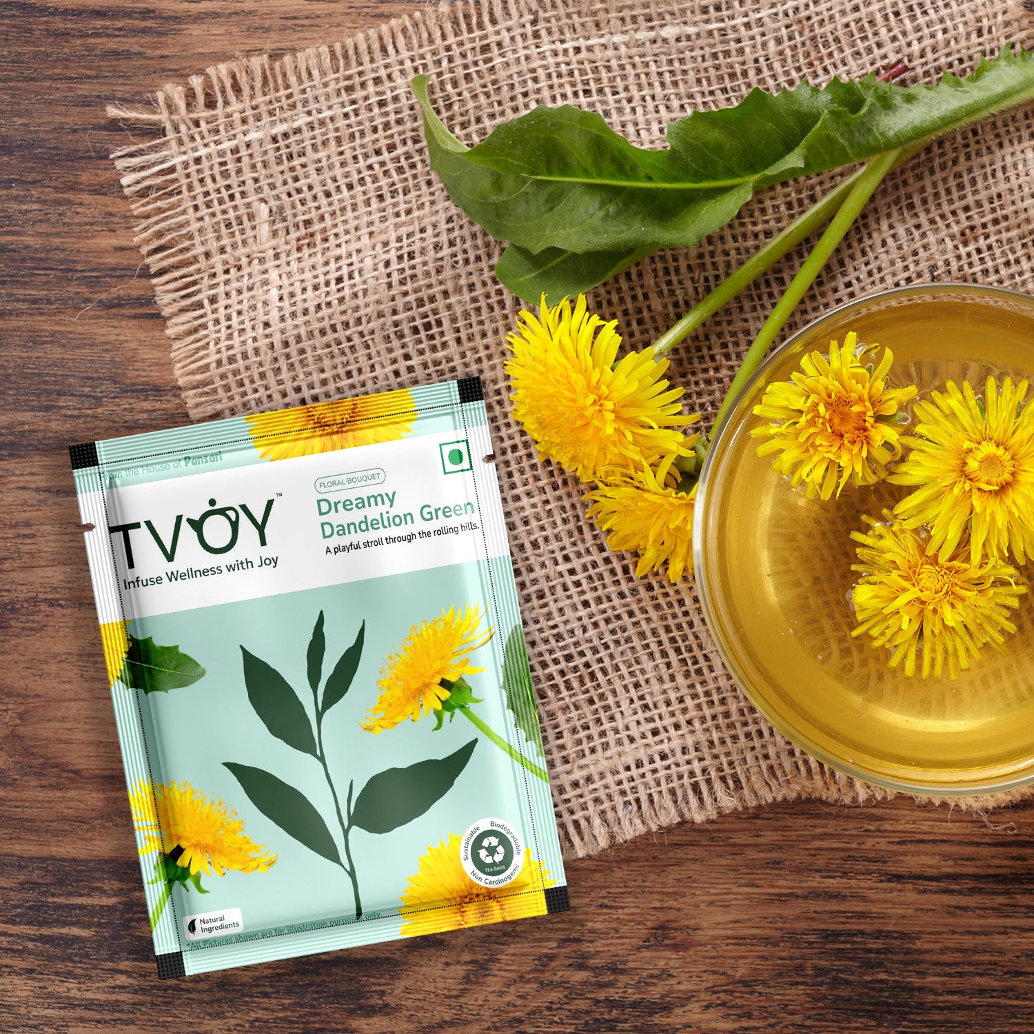 Tvoy Dreamy Dandelion Green Tea | 20 Biodegradable Tea Bags